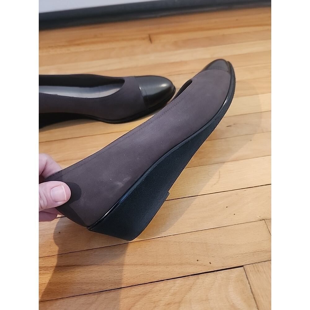 Salvatore Ferragamo Sz 10 Brown Suede Wedge Loafer Office Wear Narrow - Picture 4 of 11